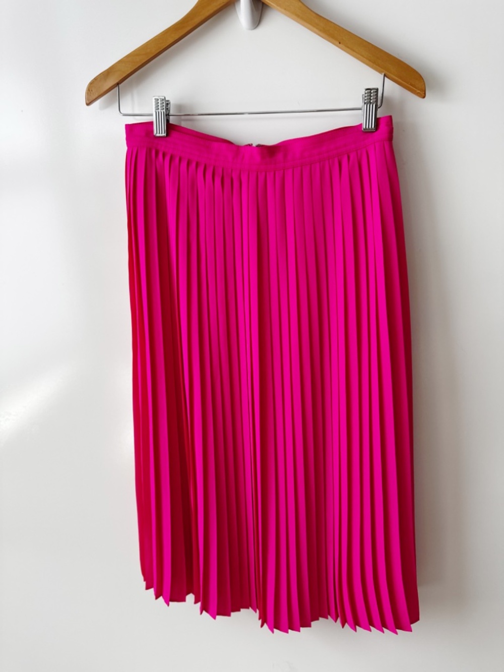 J.Crew Pleated Midi Skirt Fuchsia Pink 4 - Picture 3 of 8